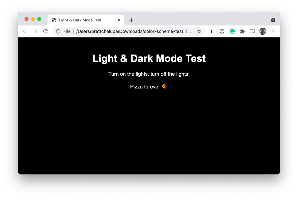 screenshot of web page in dark mode